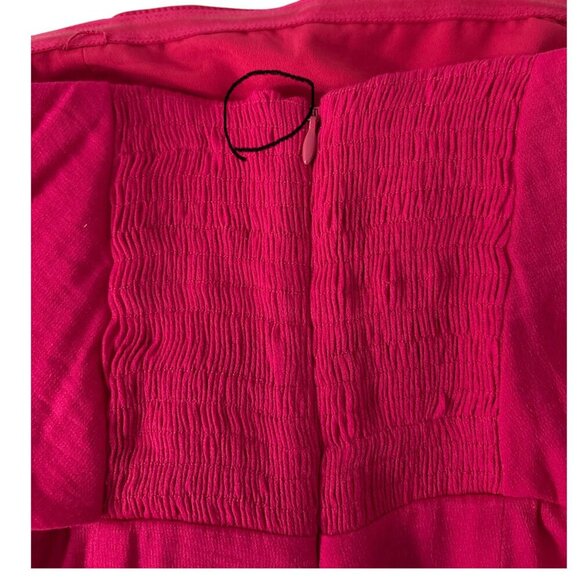 NWT Anthropologie Maeve Brin Pink Rose Strapless Wide Crop Leg Jumpsuit Sz 0 - Picture 14 of 14